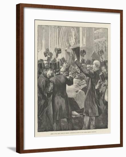 Scene in the Lobby, House of Commons, Distributing Report of the Parnell Inquiry Commission-Thomas Walter Wilson-Framed Giclee Print