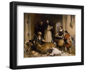 Scene in the Olden Time at Bolton Abbey, C.1834-Edwin Henry Landseer-Framed Giclee Print