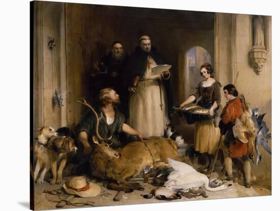 Scene in the Olden Time at Bolton Abbey, C.1834-Edwin Henry Landseer-Stretched Canvas