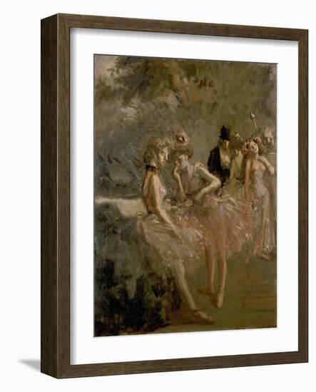 Scene in the Wings of a Theatre, C. 1870 - 1900-Jean Louis Forain-Framed Premium Giclee Print