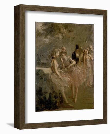 Scene in the Wings of a Theatre, C. 1870 - 1900-Jean Louis Forain-Framed Giclee Print