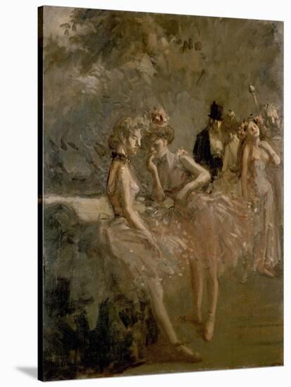 Scene in the Wings of a Theatre, C. 1870 - 1900-Jean Louis Forain-Stretched Canvas