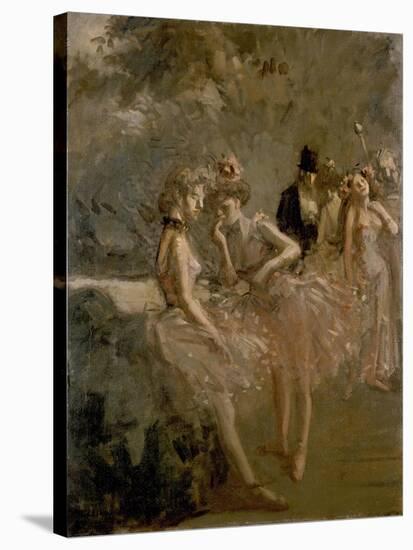Scene in the Wings of a Theatre, C. 1870 - 1900-Jean Louis Forain-Stretched Canvas