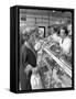 Scene Inside a Butchers Shop, Doncaster, South Yorkshire, 1965-Michael Walters-Framed Stretched Canvas