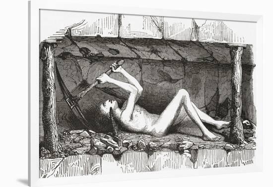Scene Inside an English Coal Mine, Early 19th Century-null-Framed Giclee Print