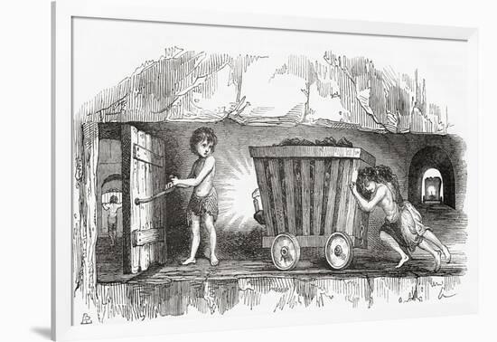 Scene Inside an English Coal Mine, Early 19th Century-null-Framed Giclee Print