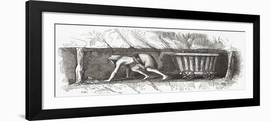 Scene Inside an English Coal Mine, Early 19th Century-null-Framed Giclee Print