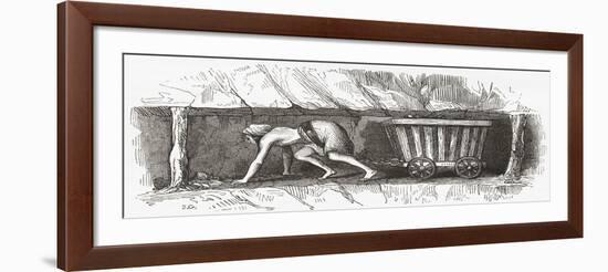 Scene Inside an English Coal Mine, Early 19th Century-null-Framed Giclee Print