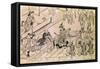 Scene of a Sacred Dance-Hishigawa Moronobu-Framed Stretched Canvas