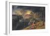 Scene of a War with a Fire, 1569-Gillis Mostaert-Framed Giclee Print