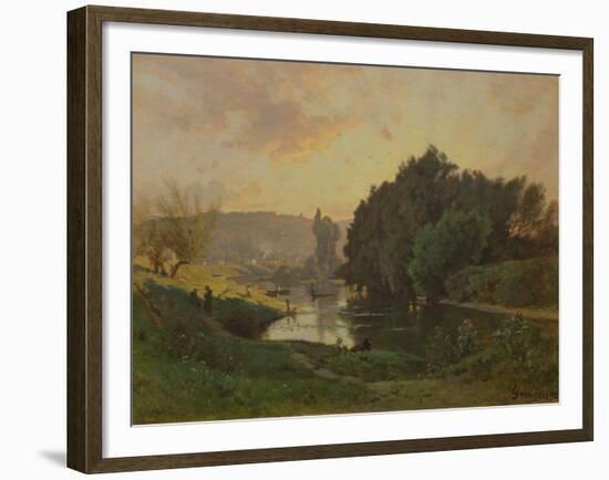 Scene of Bas-Meudon, 1892 (Oil on Canvas)-Francois Louis Francais-Framed Giclee Print