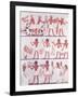 Scene of Butchers and Servants Bringing Offerings, from the Tomb of Onsou, circa 1375 BC-null-Framed Giclee Print