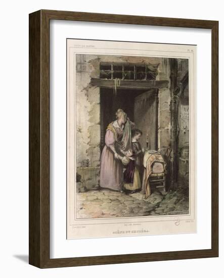 Scene of Cholera, Engraved by Julien, 1832-Francois Bouchot-Framed Giclee Print