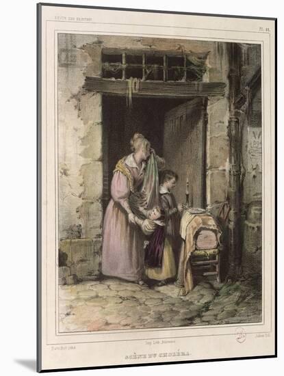 Scene of Cholera, Engraved by Julien, 1832-Francois Bouchot-Mounted Giclee Print