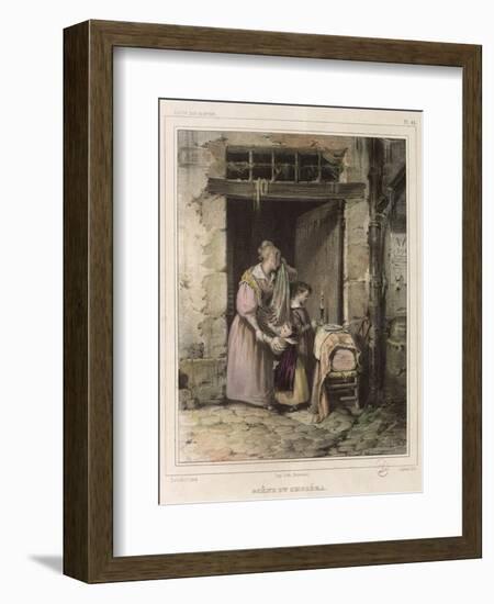 Scene of Cholera, Engraved by Julien, 1832-Francois Bouchot-Framed Giclee Print