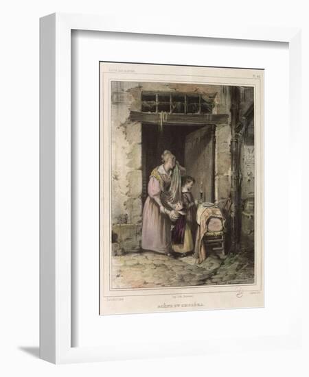 Scene of Cholera, Engraved by Julien, 1832-Francois Bouchot-Framed Giclee Print