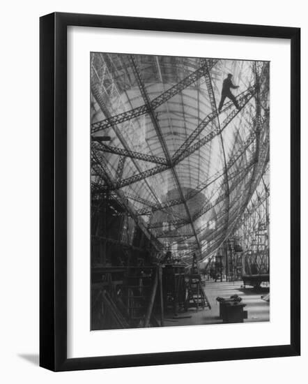 Scene of Construction of Graf Zeppelin at Fabrication Plant-null-Framed Photographic Print