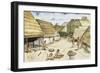 Scene of Daily Life in Settlement in Mississippi Valley-null-Framed Giclee Print