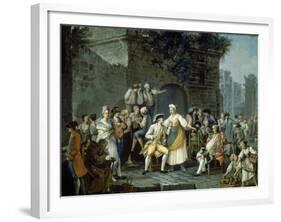 Scene of Everyday Life in Mergellina-null-Framed Giclee Print