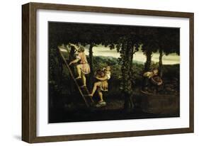 Scene of Grape Harvest-Paris Bordone-Framed Giclee Print