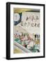 Scene of Japanese Popular Theatre During the Genroku Period-Hishigawa Moronobu-Framed Giclee Print