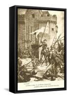 Scene of Jeanne d'Arc in Battle-null-Framed Stretched Canvas