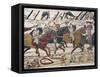 Scene of Knights in Battle, Detail from Bayeux Tapestry or Tapestry of Queen Matilda, France-null-Framed Stretched Canvas