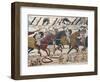 Scene of Knights in Battle, Detail from Bayeux Tapestry or Tapestry of Queen Matilda, France-null-Framed Giclee Print