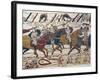 Scene of Knights in Battle, Detail from Bayeux Tapestry or Tapestry of Queen Matilda, France-null-Framed Giclee Print