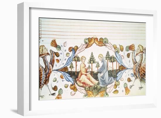 Scene of Love, Miniature from Italian Musical Songs,Tacuinum Sanitati-null-Framed Giclee Print