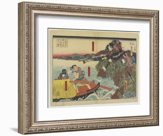 Scene of Namishichi Committing Suicide from the Story Oguri Gaiden, 1847-1852-Utagawa Kunisada-Framed Giclee Print