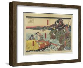 Scene of Namishichi Committing Suicide from the Story Oguri Gaiden, 1847-1852-Utagawa Kunisada-Framed Giclee Print