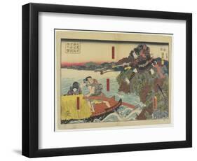 Scene of Namishichi Committing Suicide from the Story Oguri Gaiden, 1847-1852-Utagawa Kunisada-Framed Giclee Print