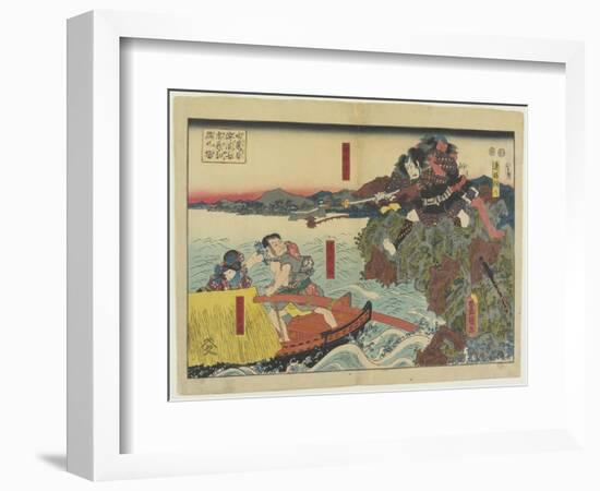 Scene of Namishichi Committing Suicide from the Story Oguri Gaiden, 1847-1852-Utagawa Kunisada-Framed Giclee Print