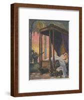 Scene of Schubert's Serenade-Walter Puttner-Framed Art Print