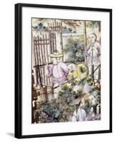 Scene of Tea Cultivation, Irrigation, Decorative Detail from Vase, Ceramic, China, 18th Century-null-Framed Giclee Print