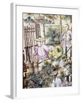 Scene of Tea Cultivation, Irrigation, Decorative Detail from Vase, Ceramic, China, 18th Century-null-Framed Giclee Print