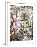 Scene of Tea Cultivation, Irrigation, Decorative Detail from Vase, Ceramic, China, 18th Century-null-Framed Giclee Print