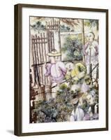 Scene of Tea Cultivation, Irrigation, Decorative Detail from Vase, Ceramic, China, 18th Century-null-Framed Giclee Print