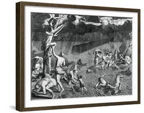 Scene of the Deluge, 1675-Athanasius Kircher-Framed Giclee Print