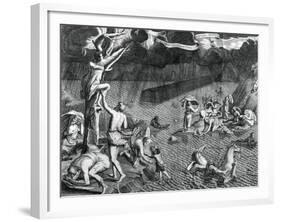 Scene of the Deluge, 1675-Athanasius Kircher-Framed Giclee Print