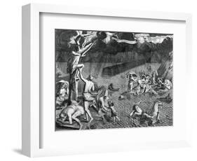 Scene of the Deluge, 1675-Athanasius Kircher-Framed Giclee Print