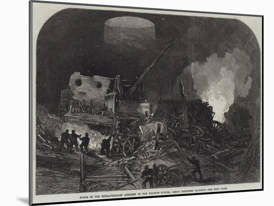 Scene of the Extraordinary Accident in the Welwyn Tunnel, Great Northern Railway-null-Mounted Giclee Print