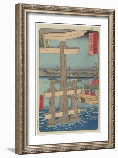 Scene of the Festival at Itsukushima Shrine, Aki Province, December 1853-Utagawa Hiroshige-Framed Giclee Print