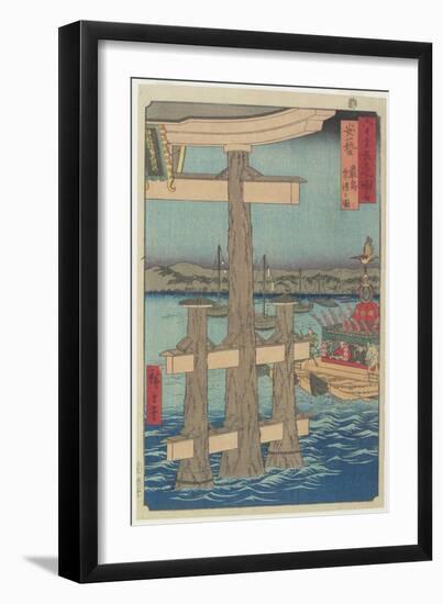 Scene of the Festival at Itsukushima Shrine, Aki Province, December 1853-Utagawa Hiroshige-Framed Giclee Print