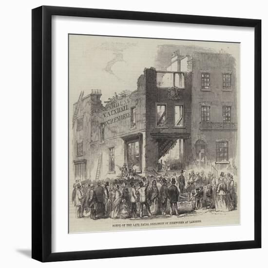 Scene of the Late Fatal Explosion of Fireworks at Lambeth-null-Framed Giclee Print