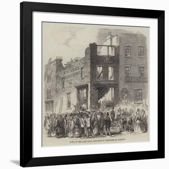 Scene of the Late Fatal Explosion of Fireworks at Lambeth-null-Framed Giclee Print