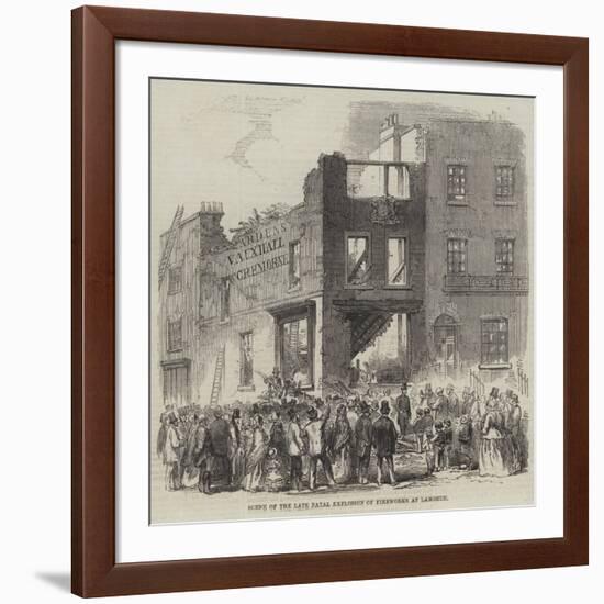 Scene of the Late Fatal Explosion of Fireworks at Lambeth-null-Framed Giclee Print