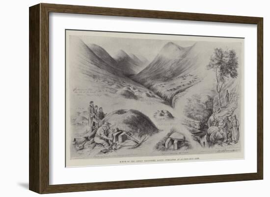 Scene of the Newly Discovered Mound Dwellings at Auchingaich Glen-William A. Donnelly-Framed Giclee Print