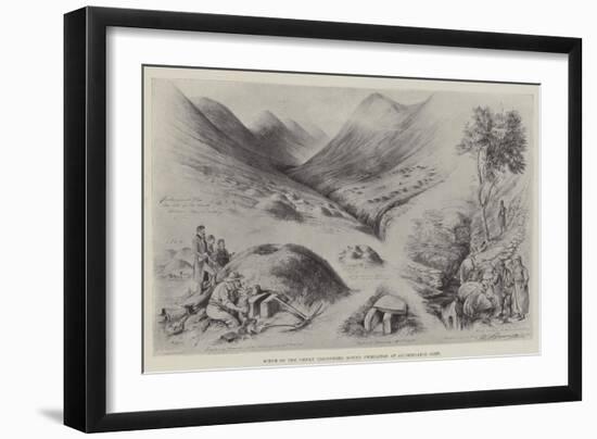 Scene of the Newly Discovered Mound Dwellings at Auchingaich Glen-William A. Donnelly-Framed Giclee Print